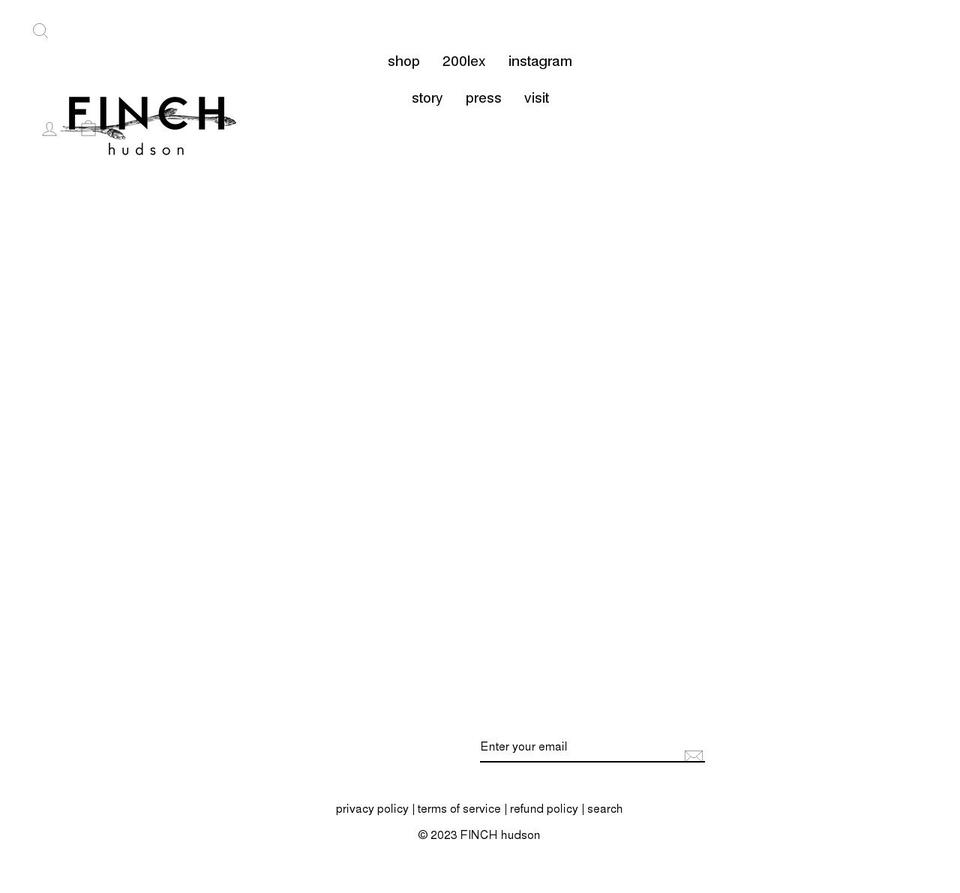 finchhudson.com shopify website screenshot