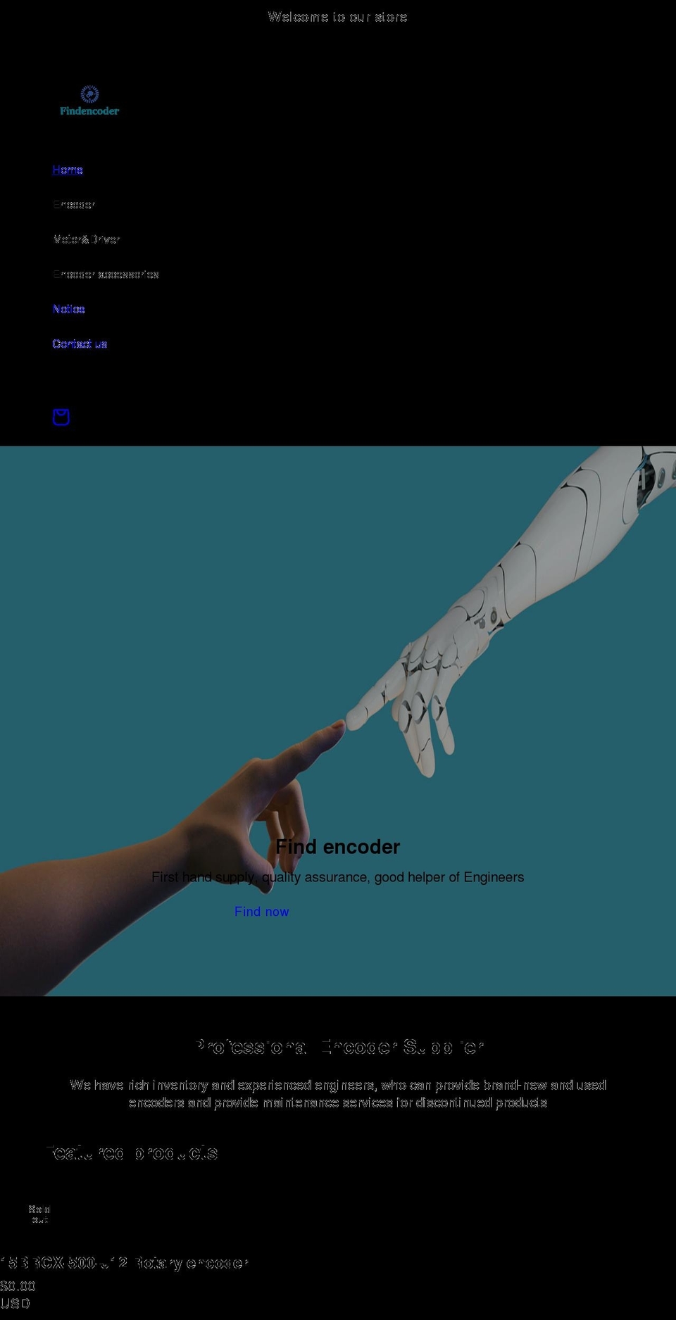 findencoder.com shopify website screenshot