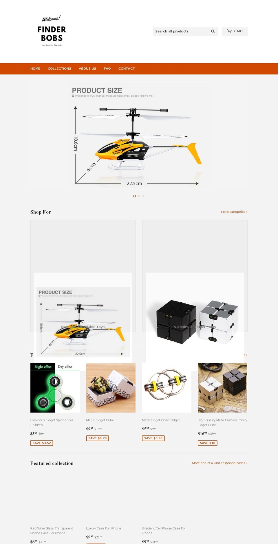 finderbobs.com shopify website screenshot