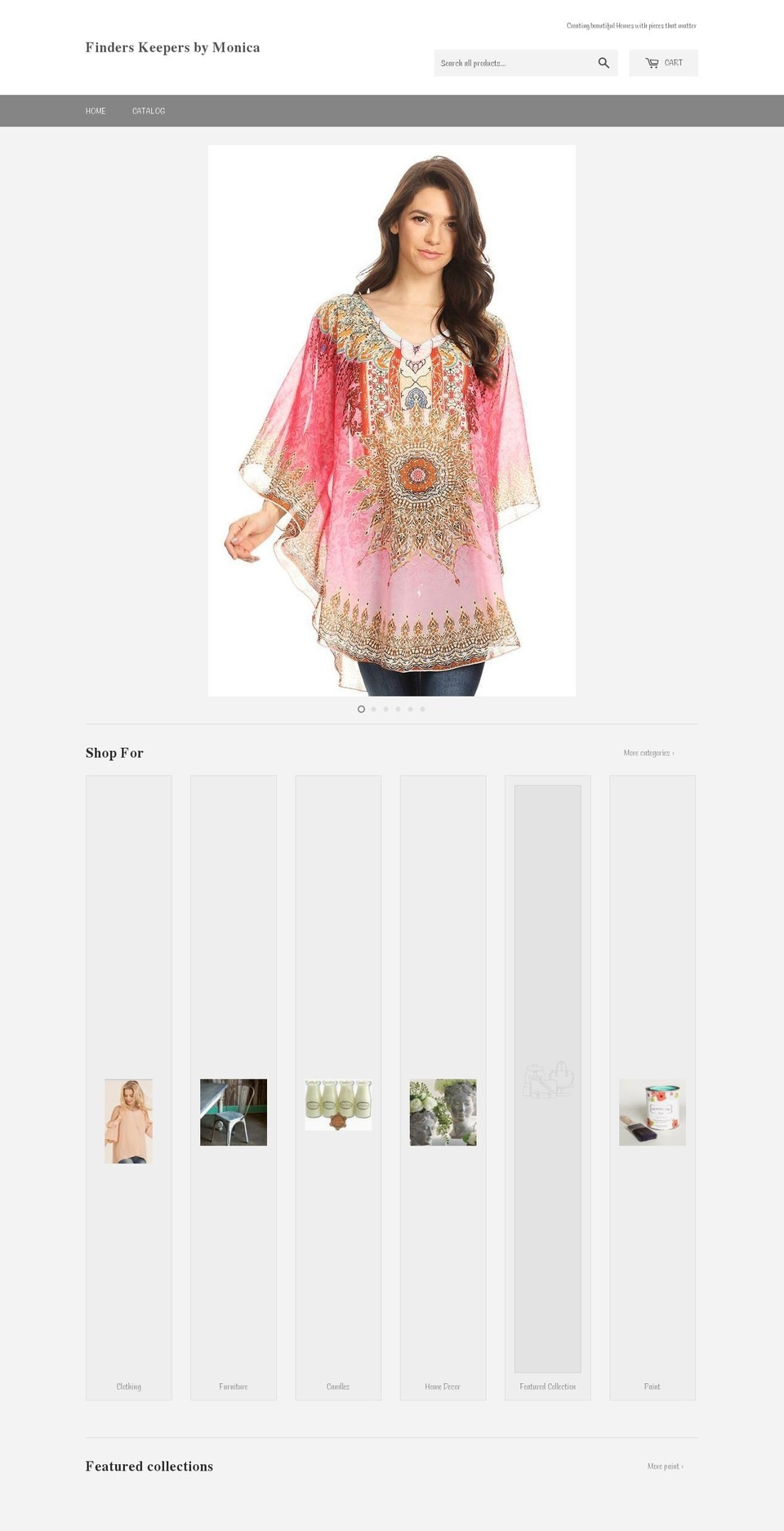 finderskeepersbymonica.com — Shopify storefront screenshot