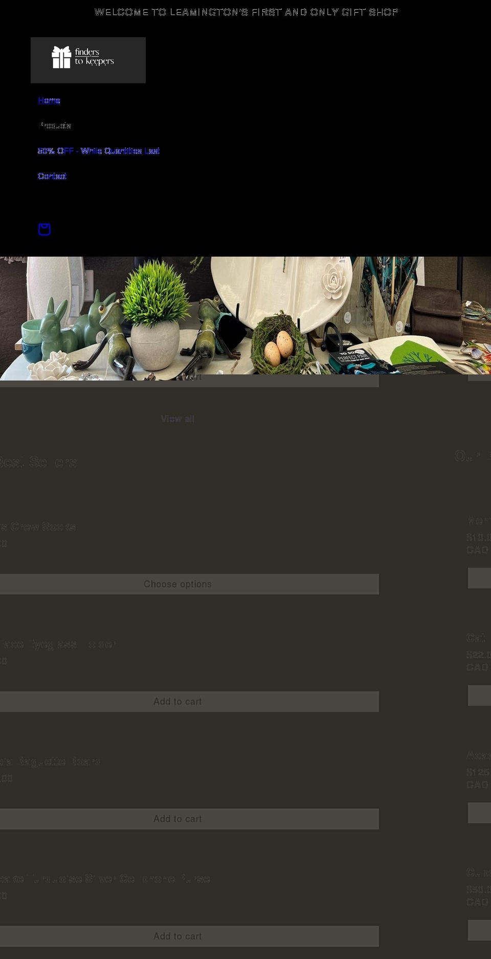 finderstokeepers.com shopify website screenshot