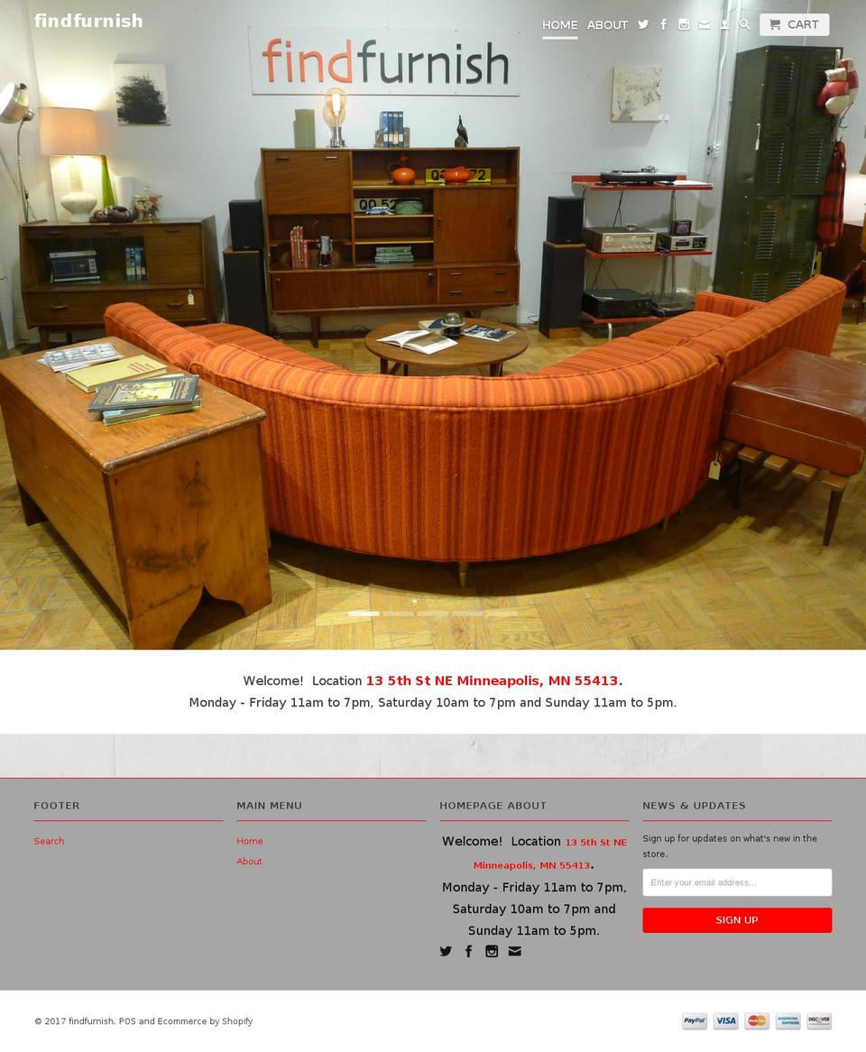 findfurnish.com shopify website screenshot