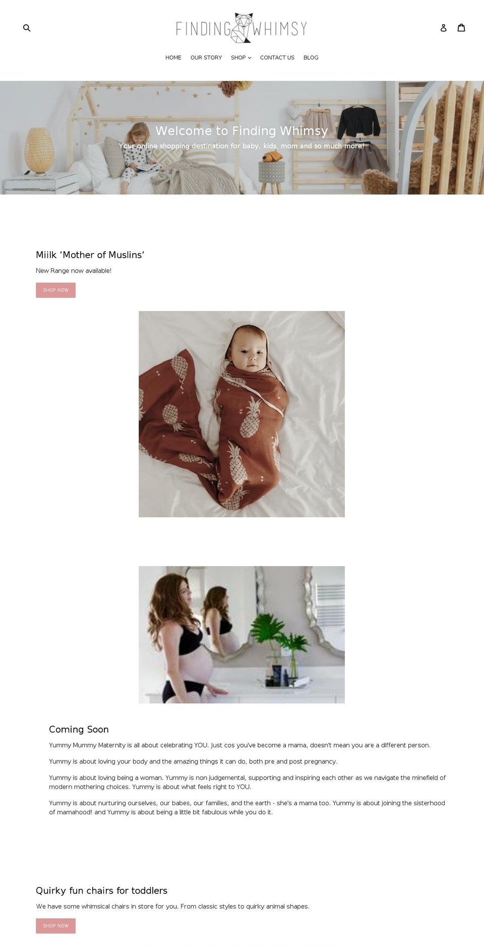 finding-whimsy.com — Shopify storefront screenshot