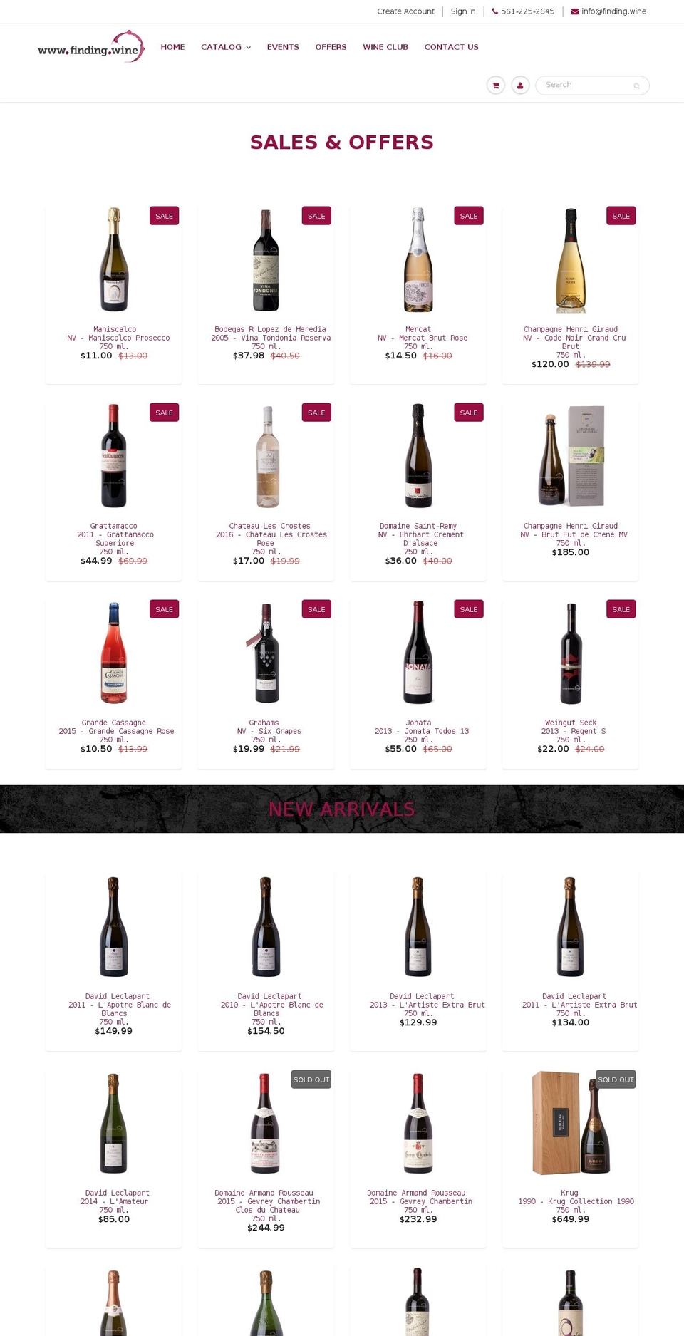 finding.wine shopify website screenshot