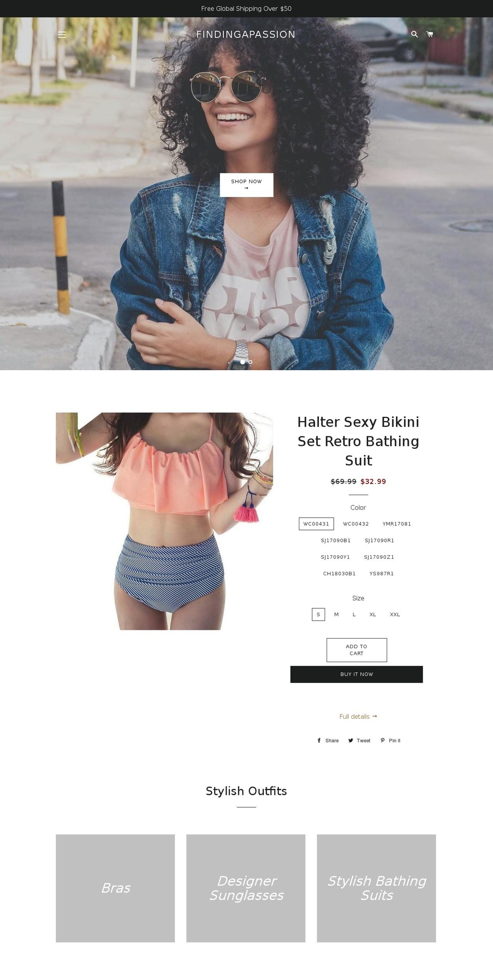 findingapassion.com — Shopify storefront screenshot