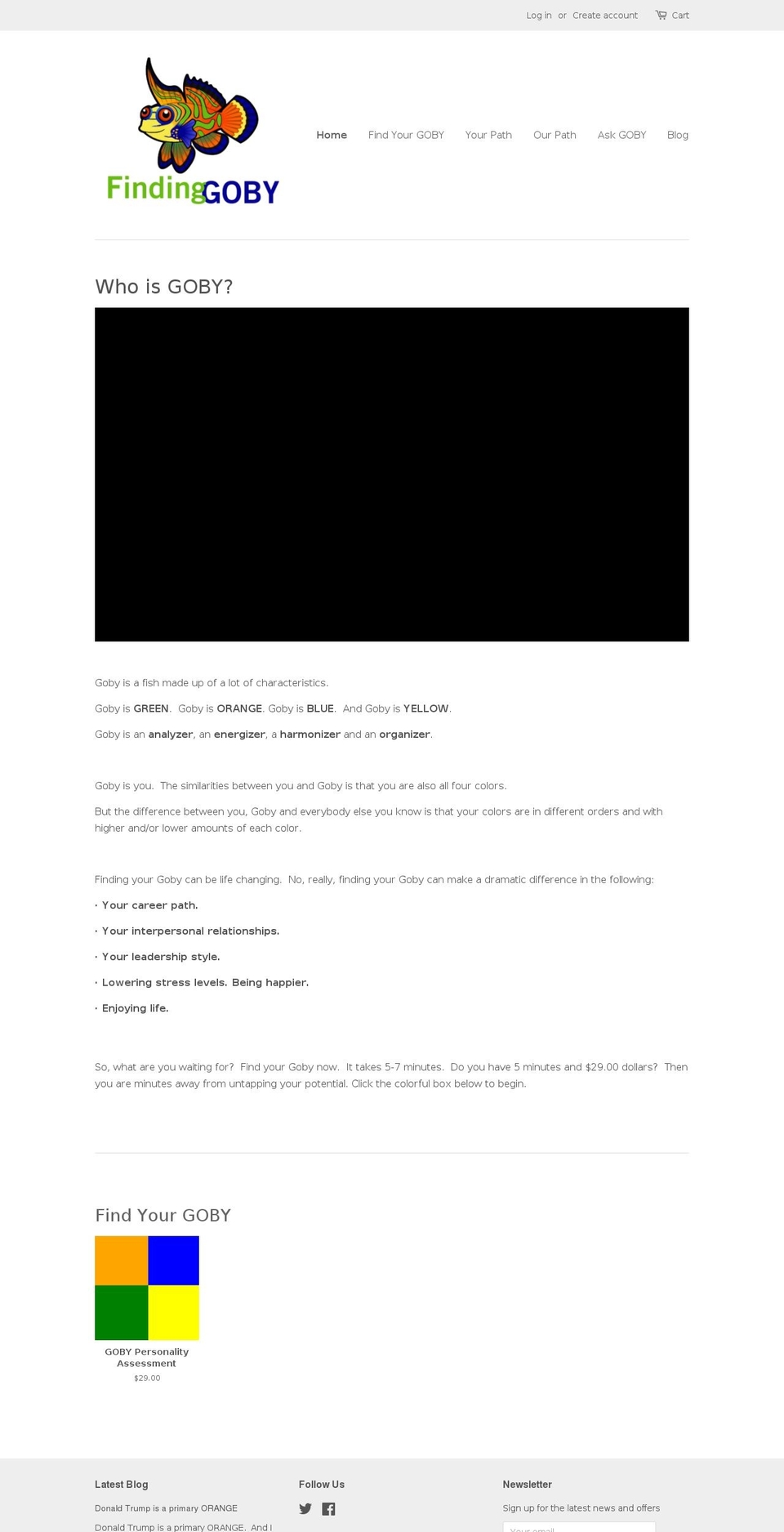 findinggoby.com — Shopify storefront screenshot
