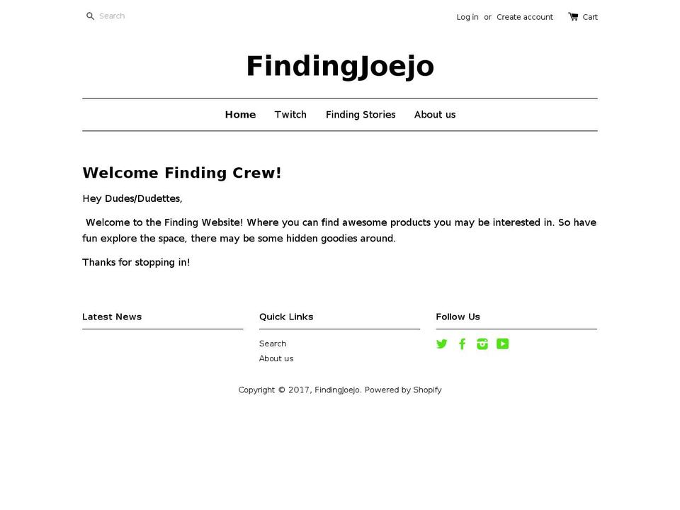 findingjojo.com shopify website screenshot