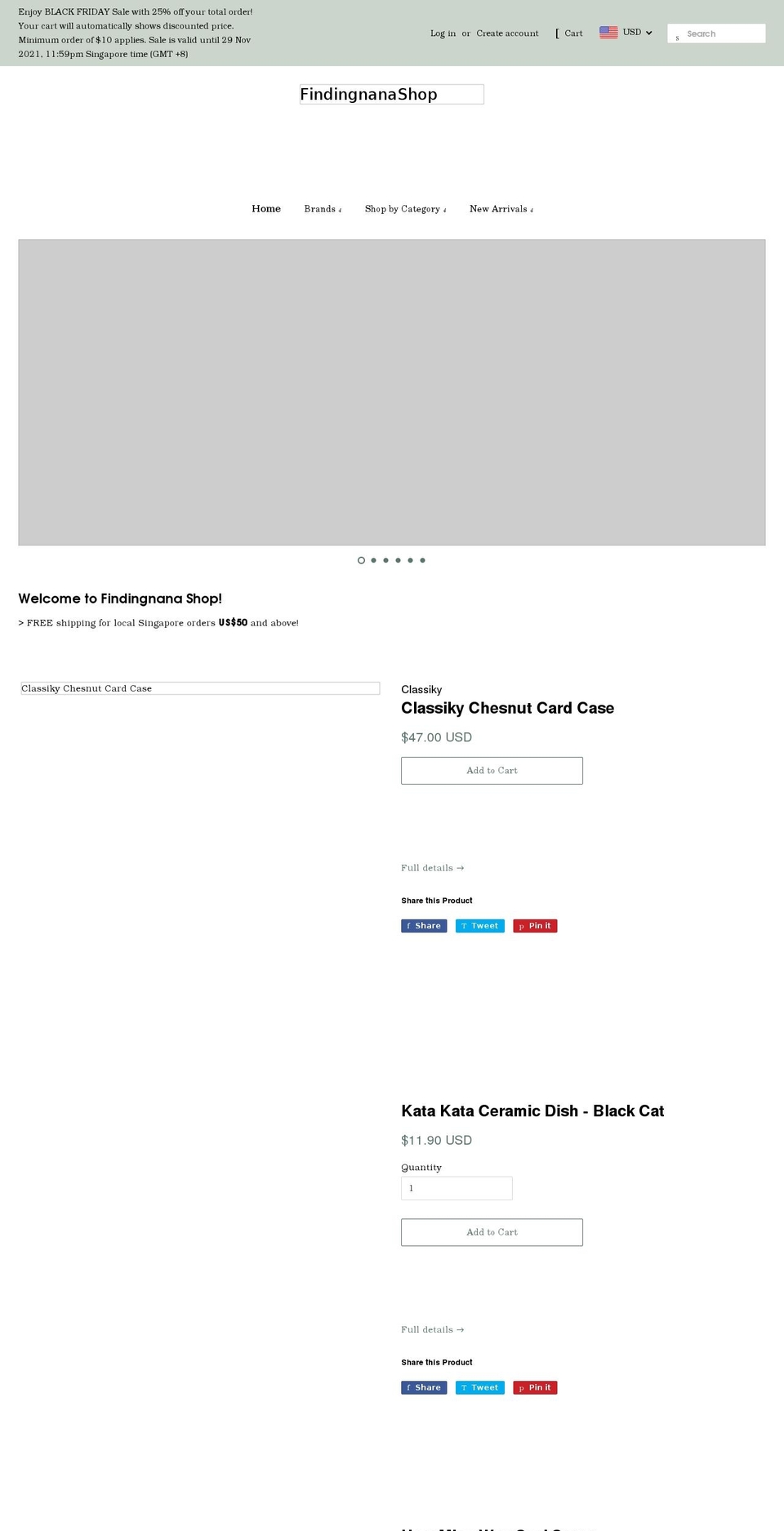 findingnanashop.com shopify website screenshot