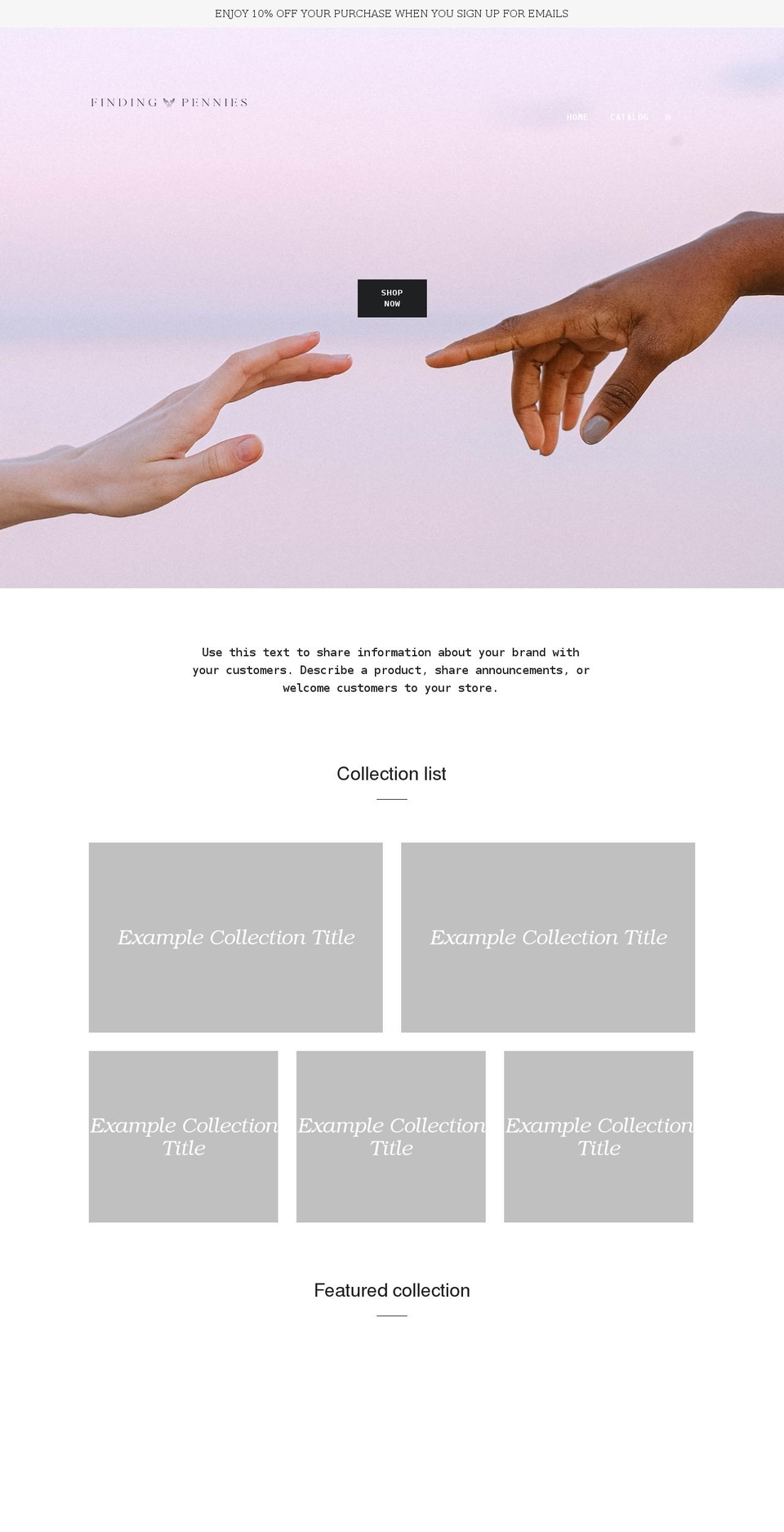 findingpennies.com shopify website screenshot
