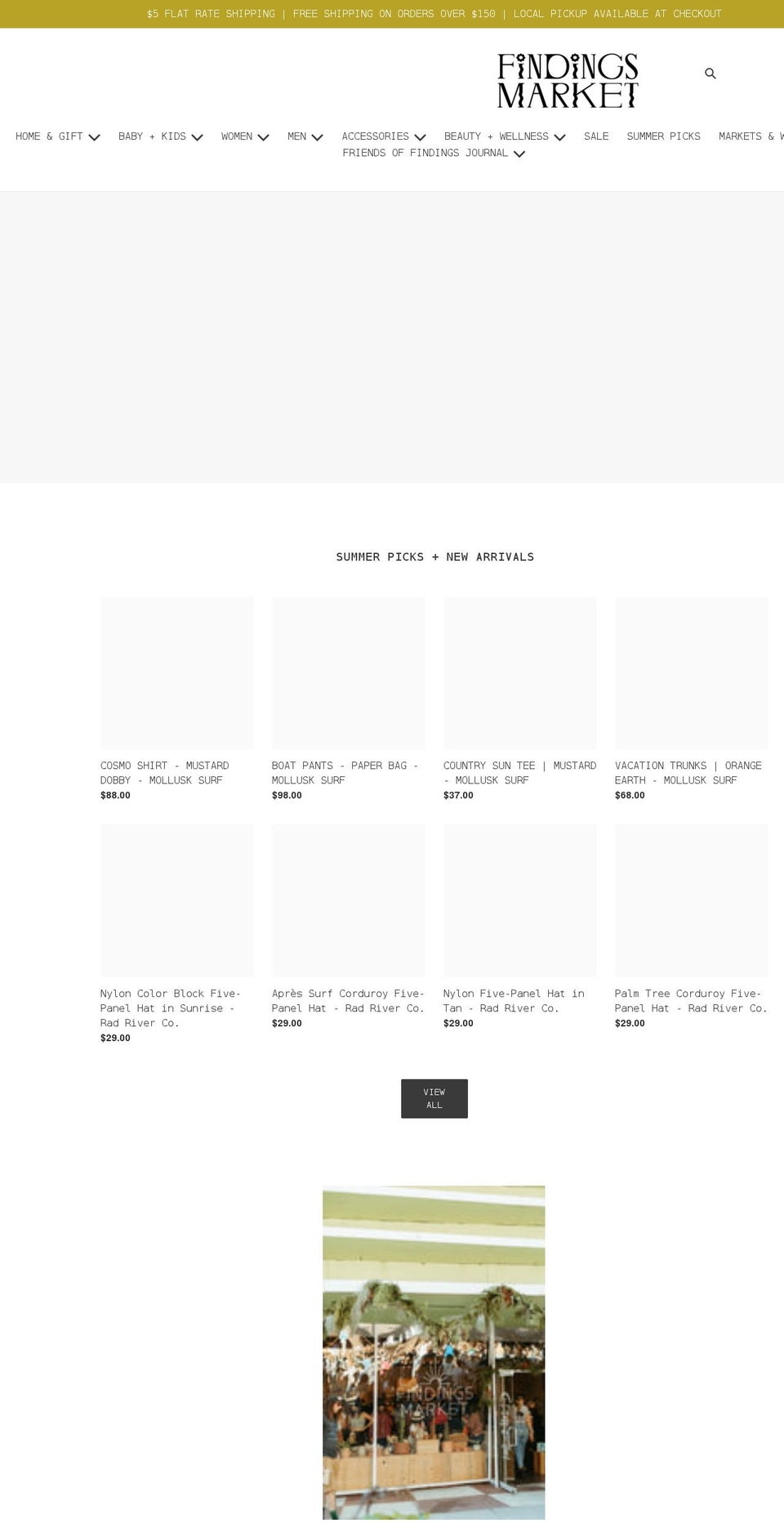 findingsmarket.myshopify.com shopify website screenshot