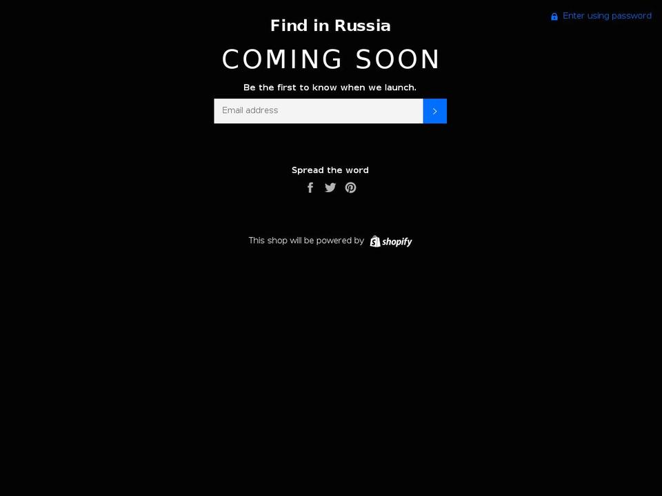 findinrussia.com shopify website screenshot