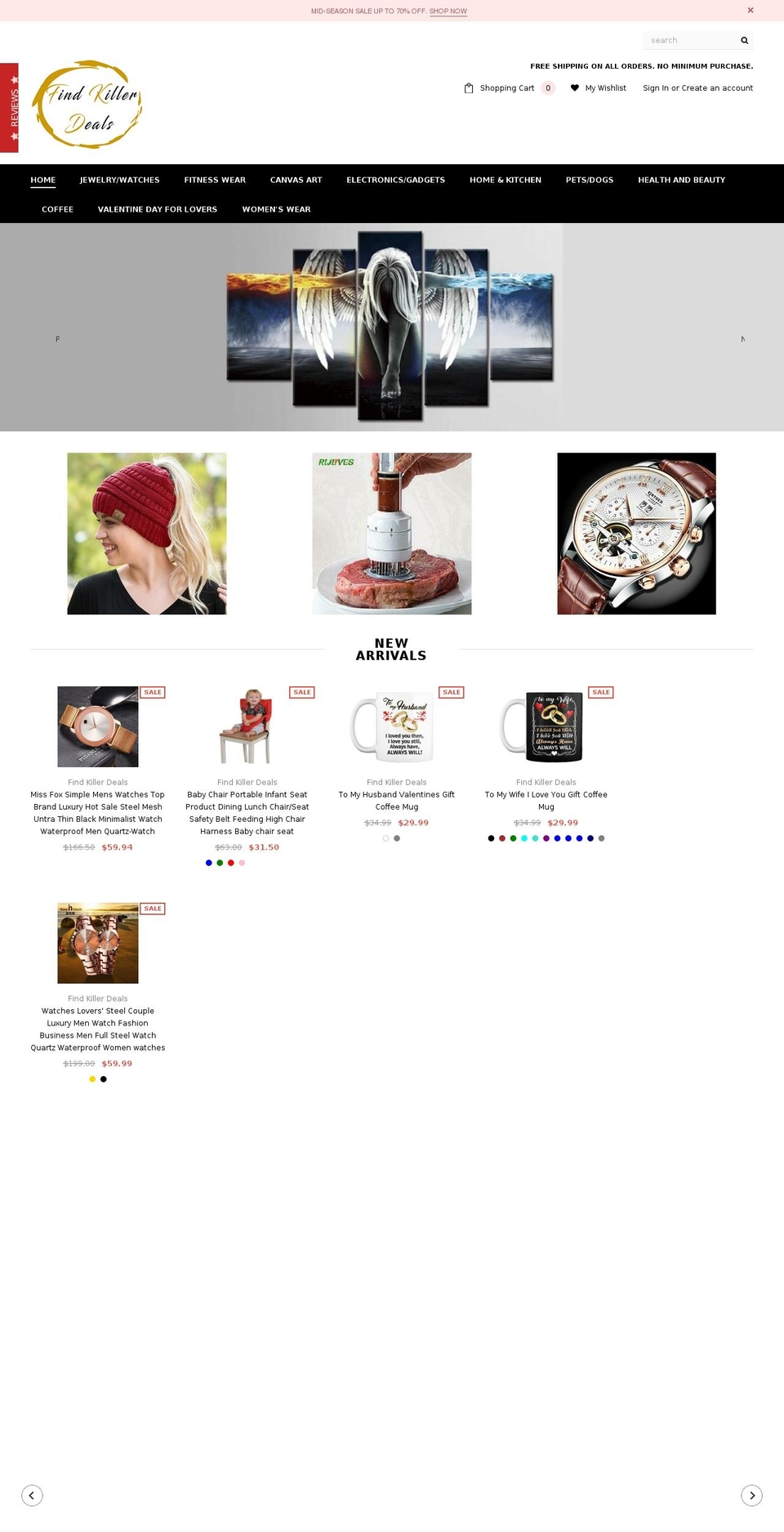 findkillerdeals.com shopify website screenshot