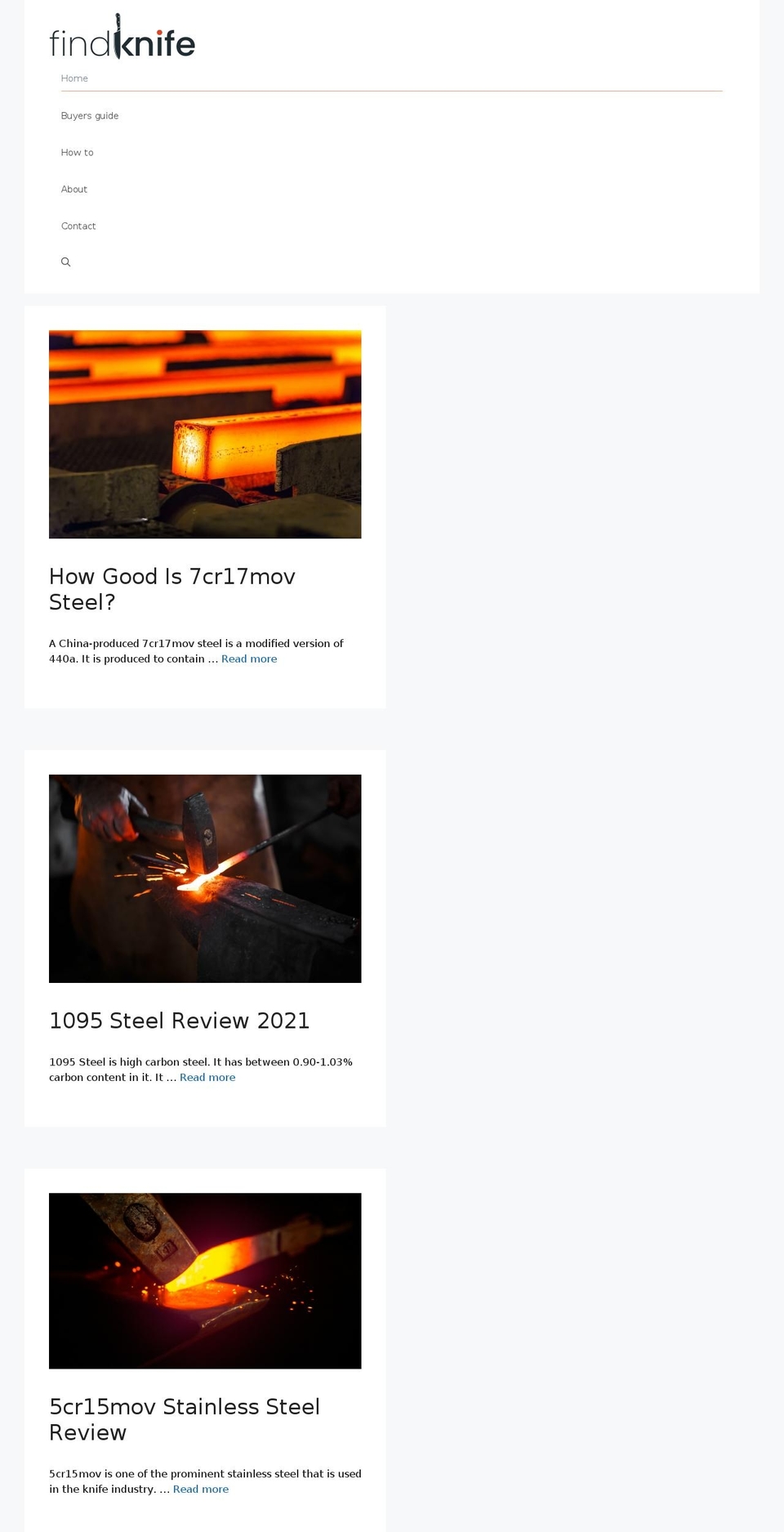 findknife.com — Shopify storefront screenshot