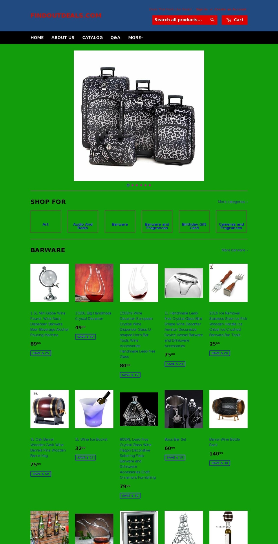 findoutdeal.com shopify website screenshot