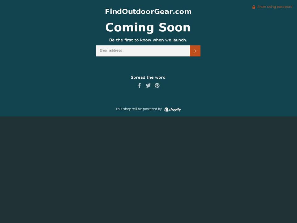findoutdoorgear.com — Shopify storefront screenshot