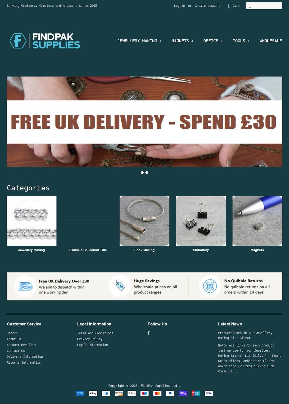 findpak.co.uk shopify website screenshot