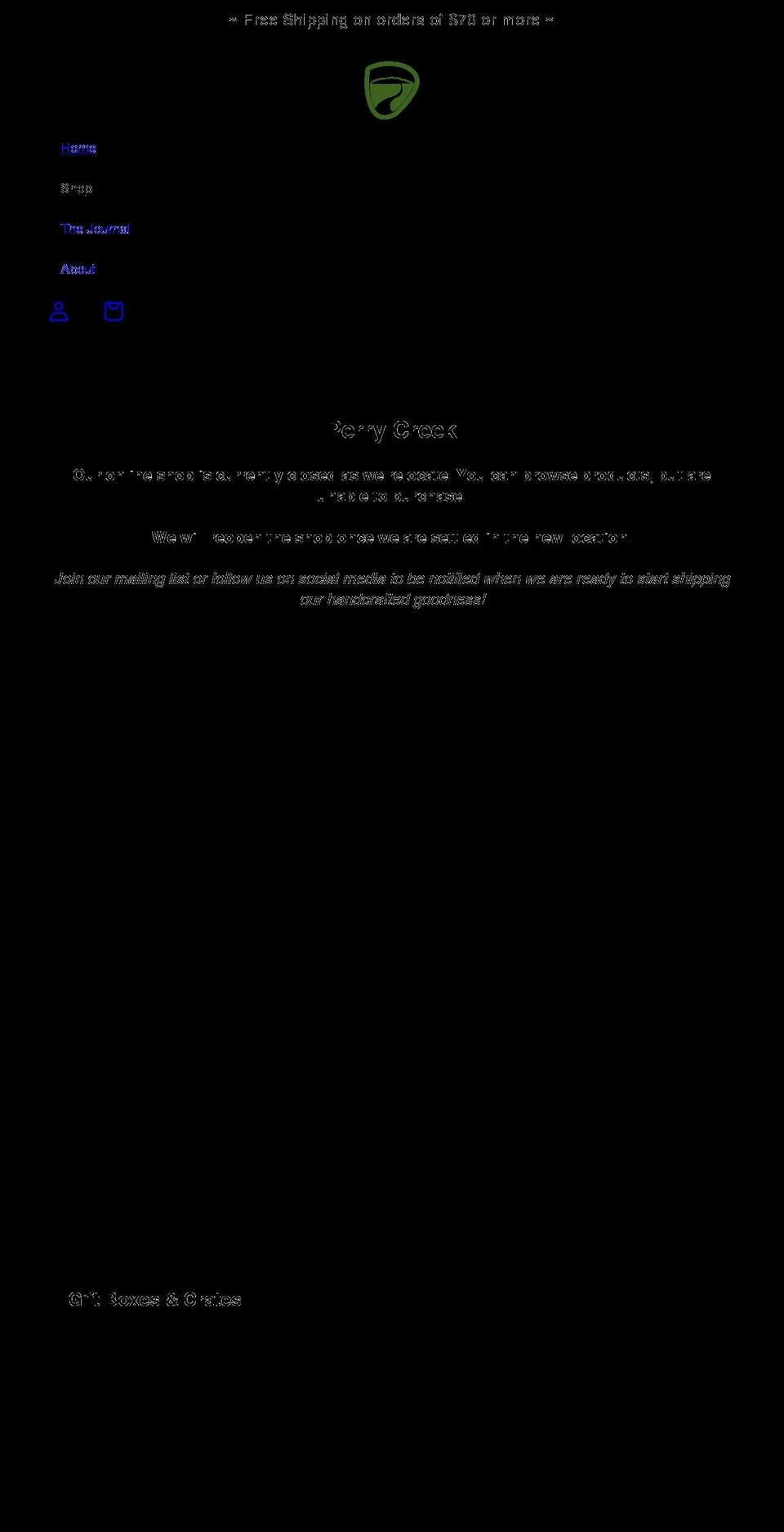 findperrycreek.com shopify website screenshot