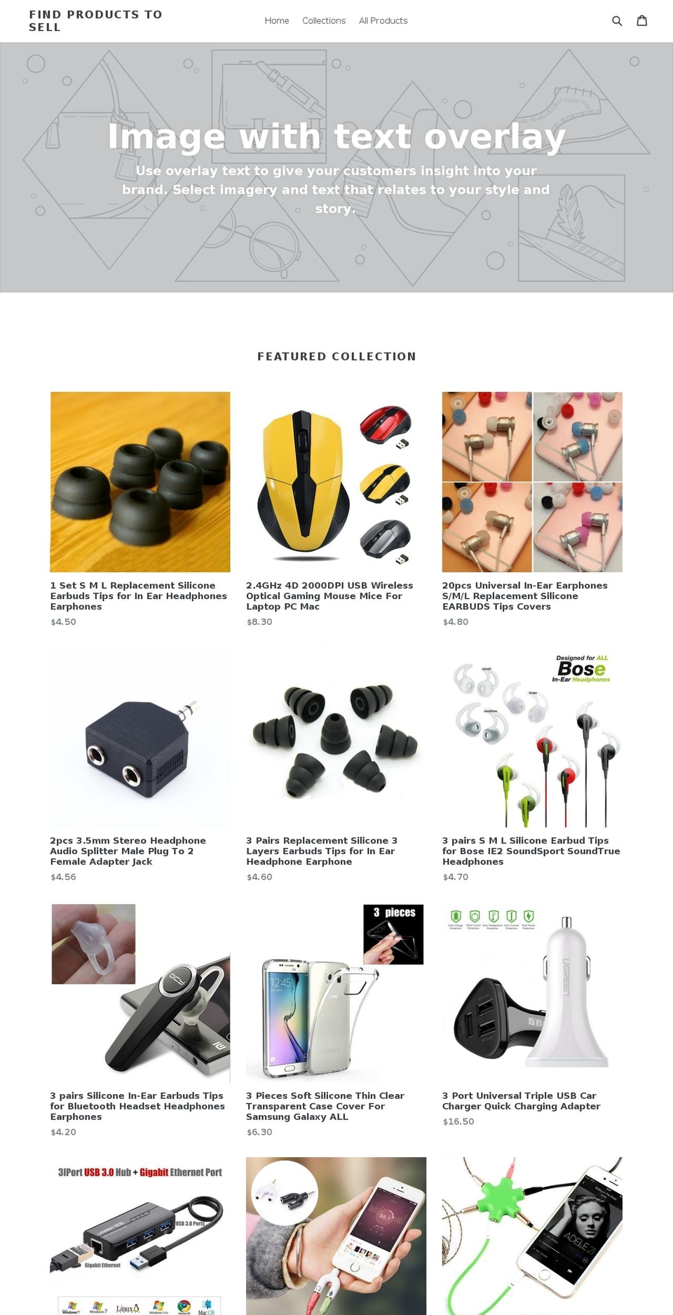findproductstosell.com — Shopify storefront screenshot