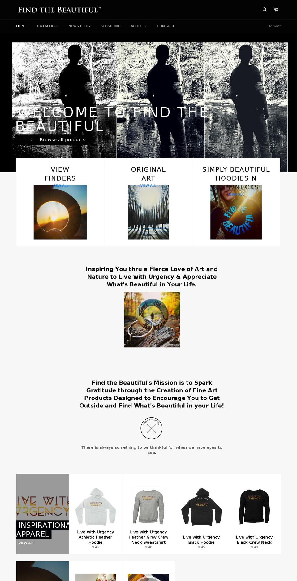 findthebeautiful.com shopify website screenshot