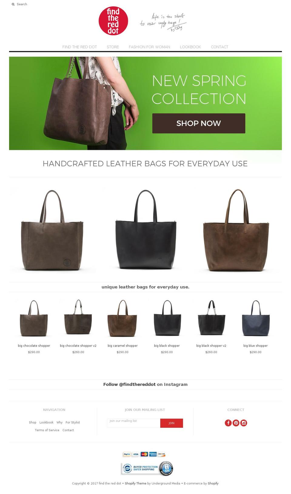 findthereddot.com shopify website screenshot