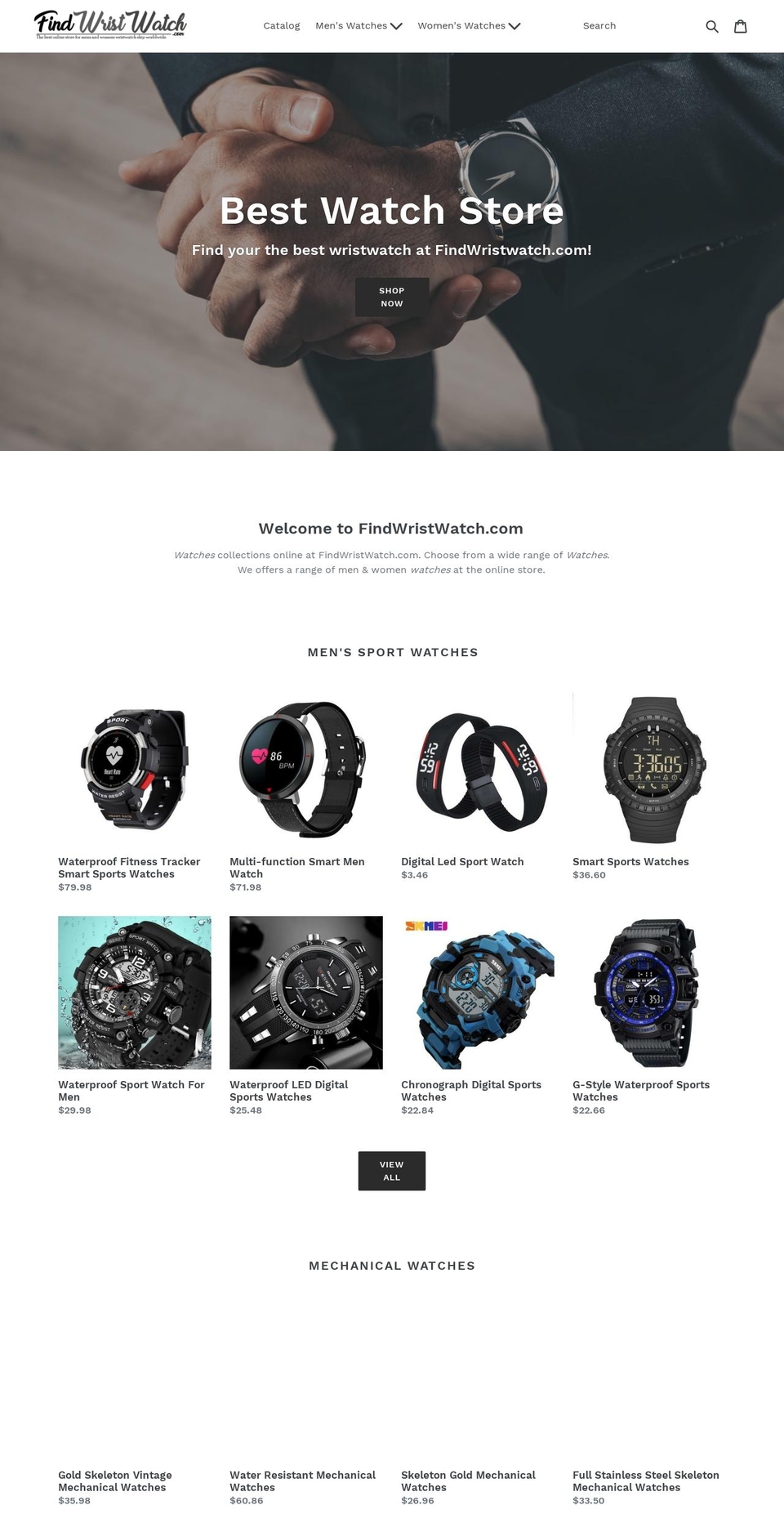 findwristwatch.com — Shopify storefront screenshot