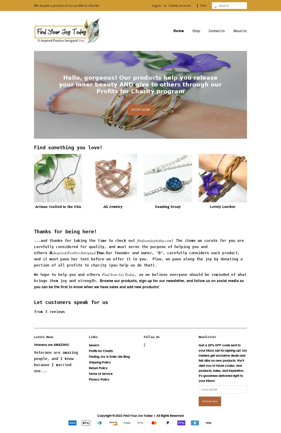 findyourjoytoday.com shopify website screenshot