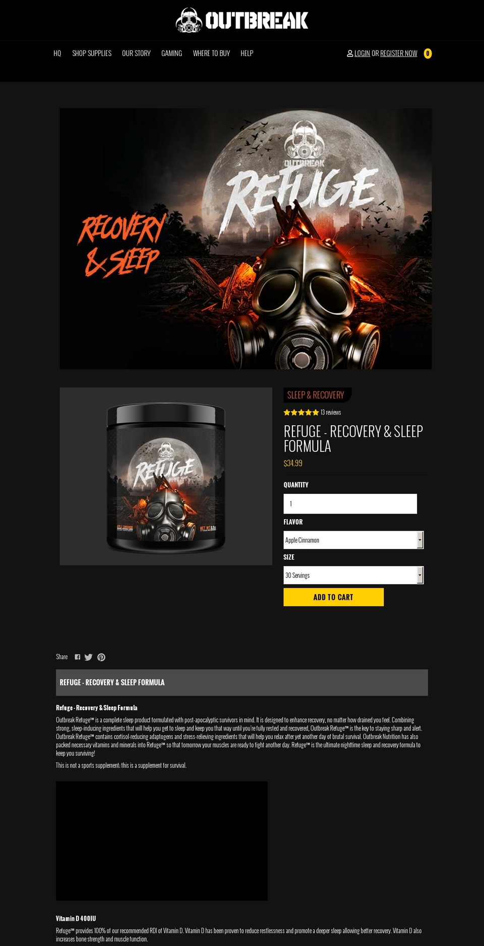 OUTBREAK_REDESIGN_2018 Shopify theme site example findyourrefuge.com