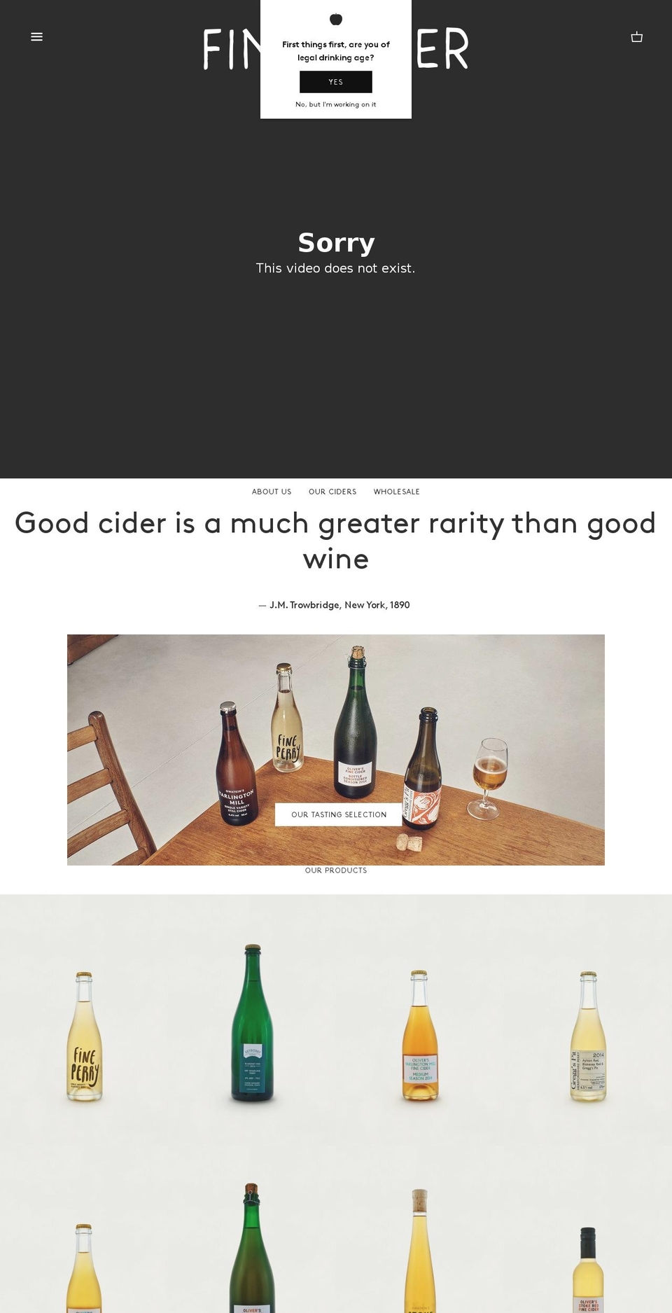 fine-cider.com shopify website screenshot