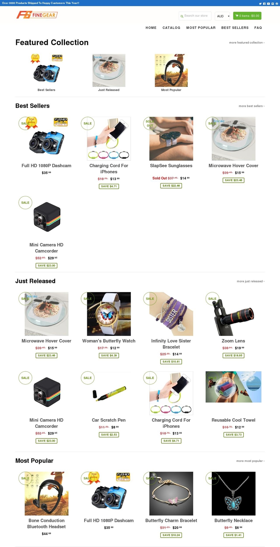 fine-gear.com shopify website screenshot