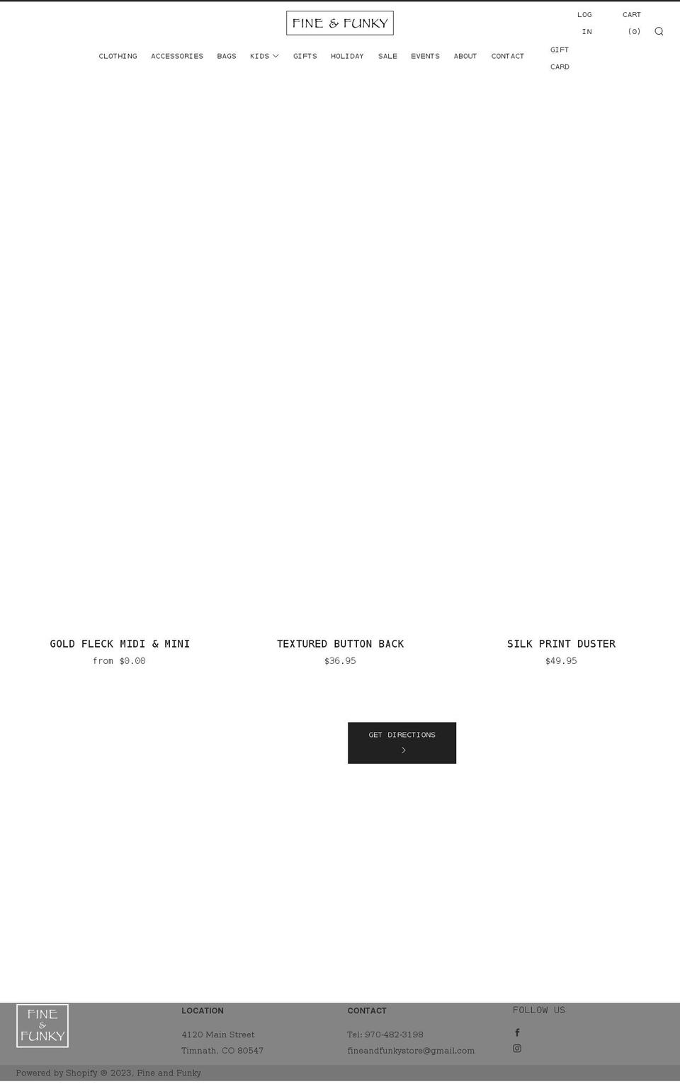 fineandfunkystore.com shopify website screenshot