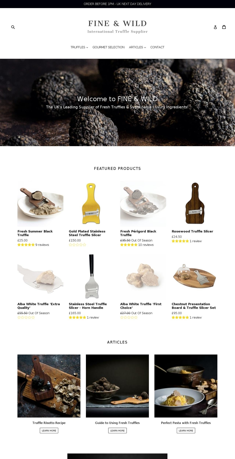 fineandwild.com shopify website screenshot