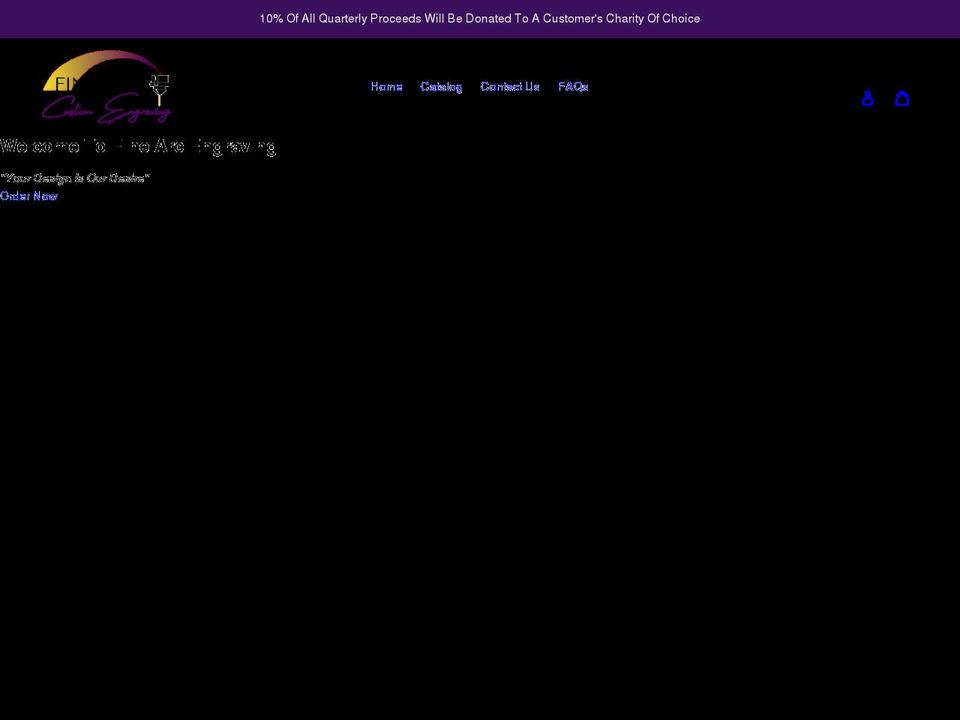 finearccustomengraving.com shopify website screenshot