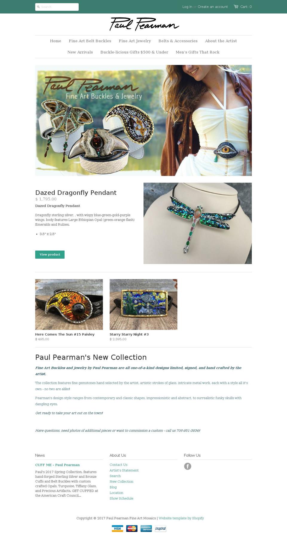 fineartbuckles.com shopify website screenshot