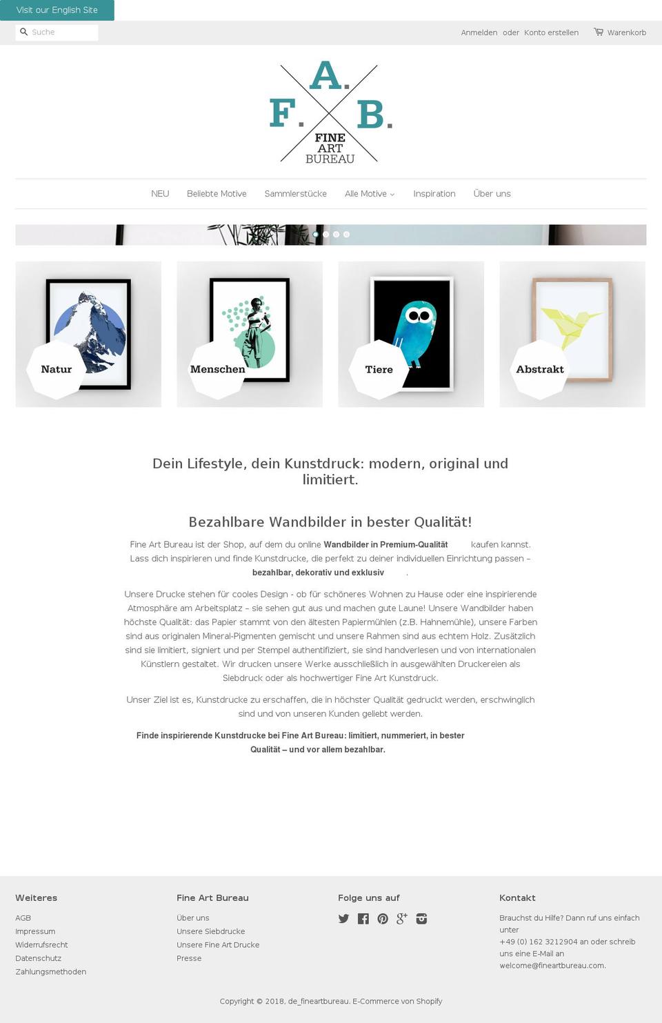 fineartbureau.de shopify website screenshot