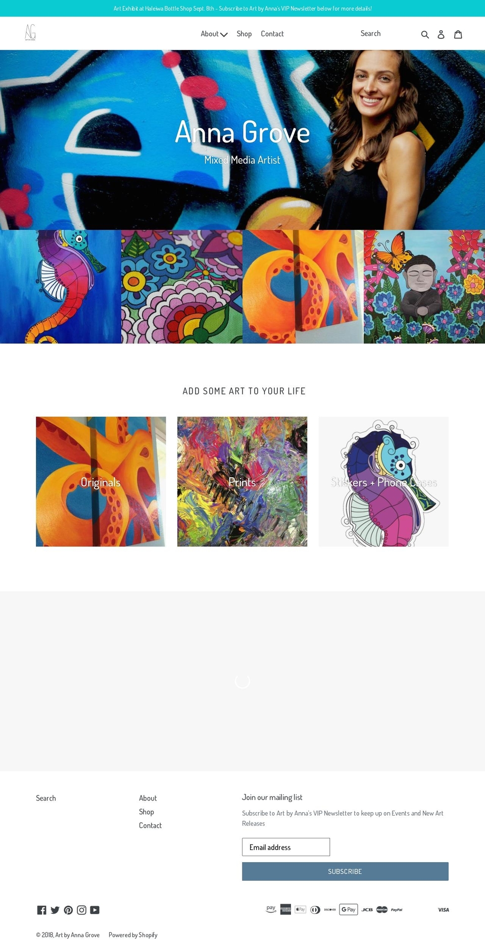 fineartbyanna.com — Shopify storefront screenshot