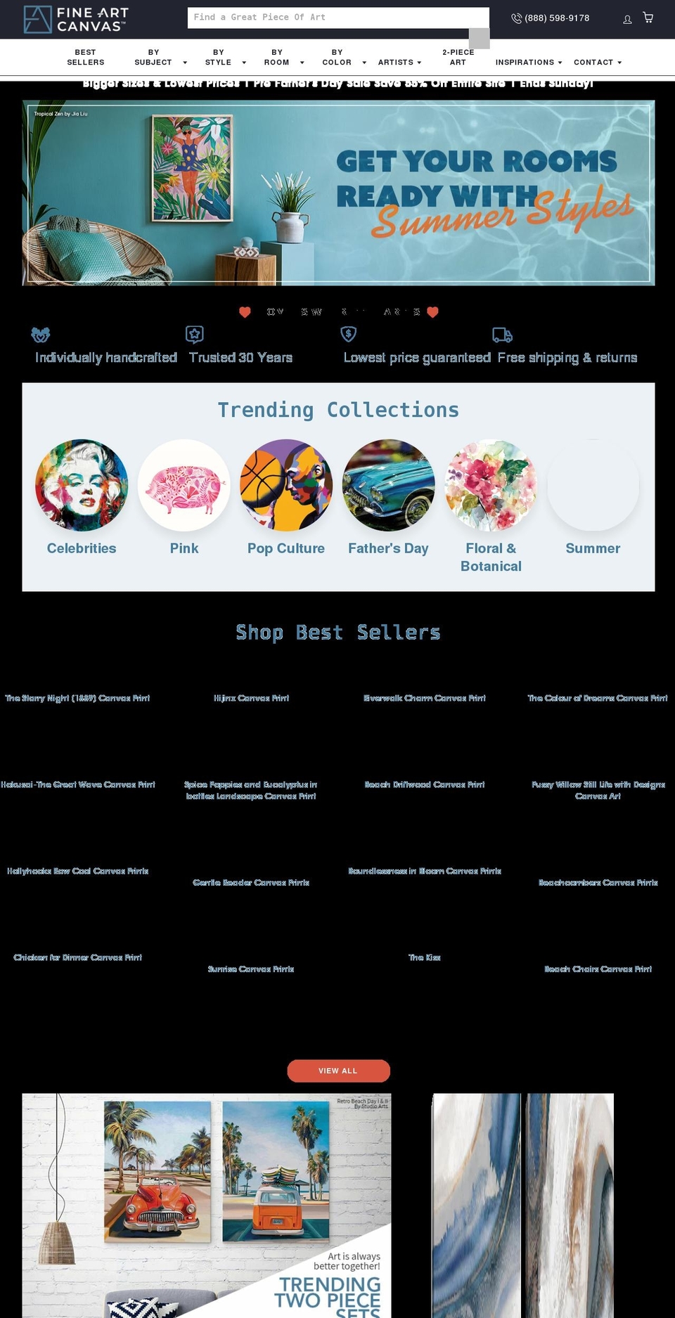 fineartcanvas.com shopify website screenshot