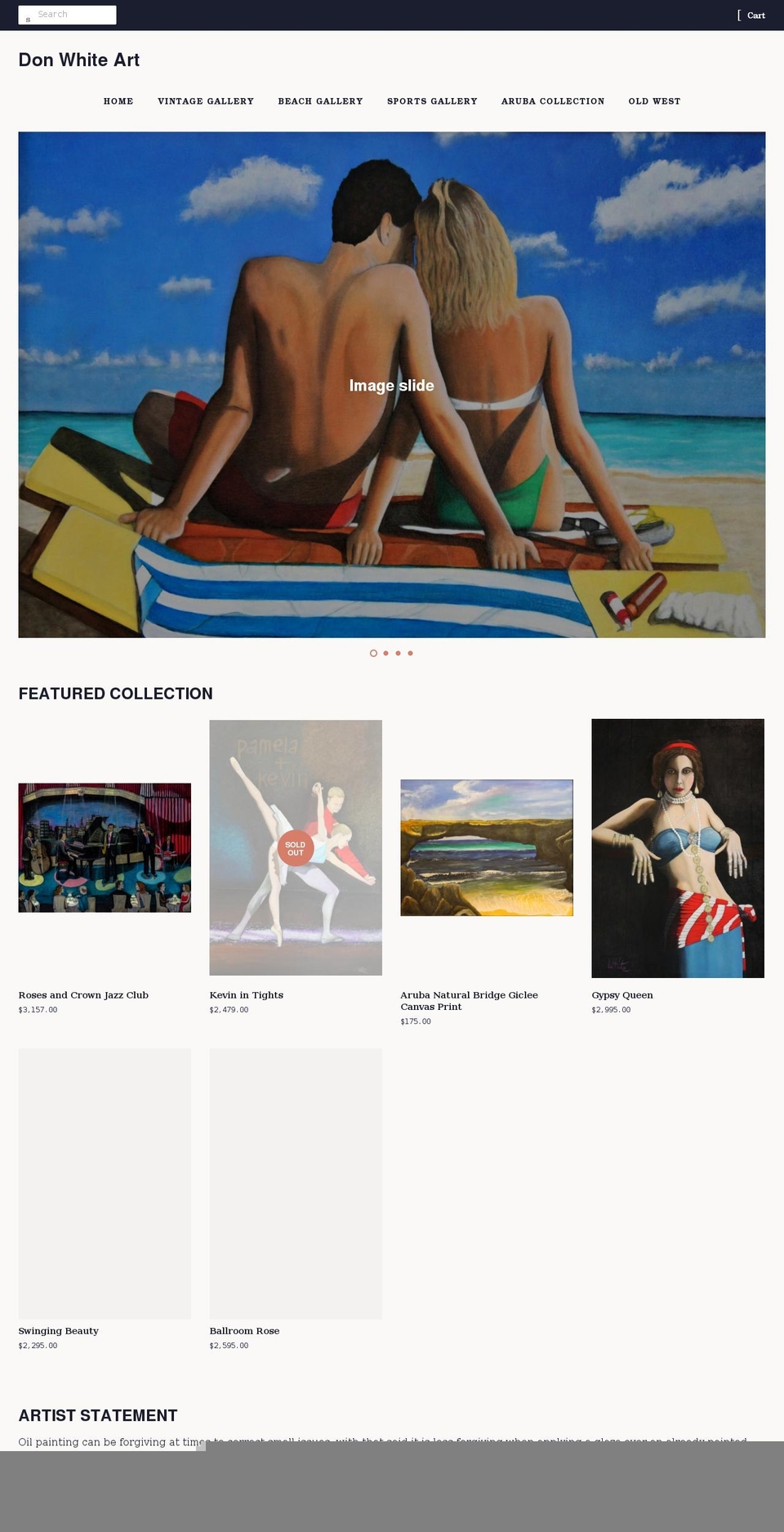 fineartdonwhite.com shopify website screenshot