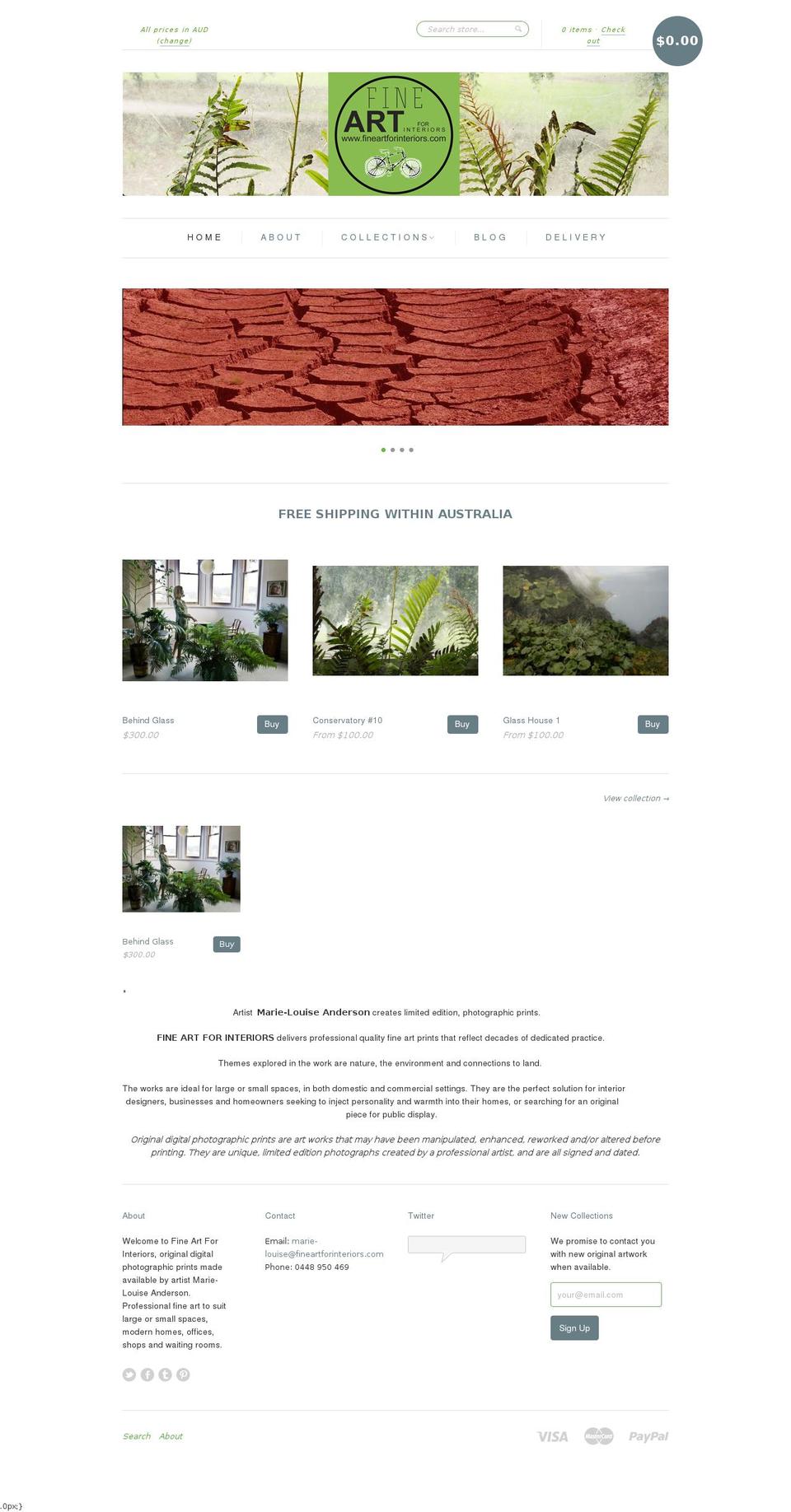 fineartforinteriors.com — Shopify storefront screenshot