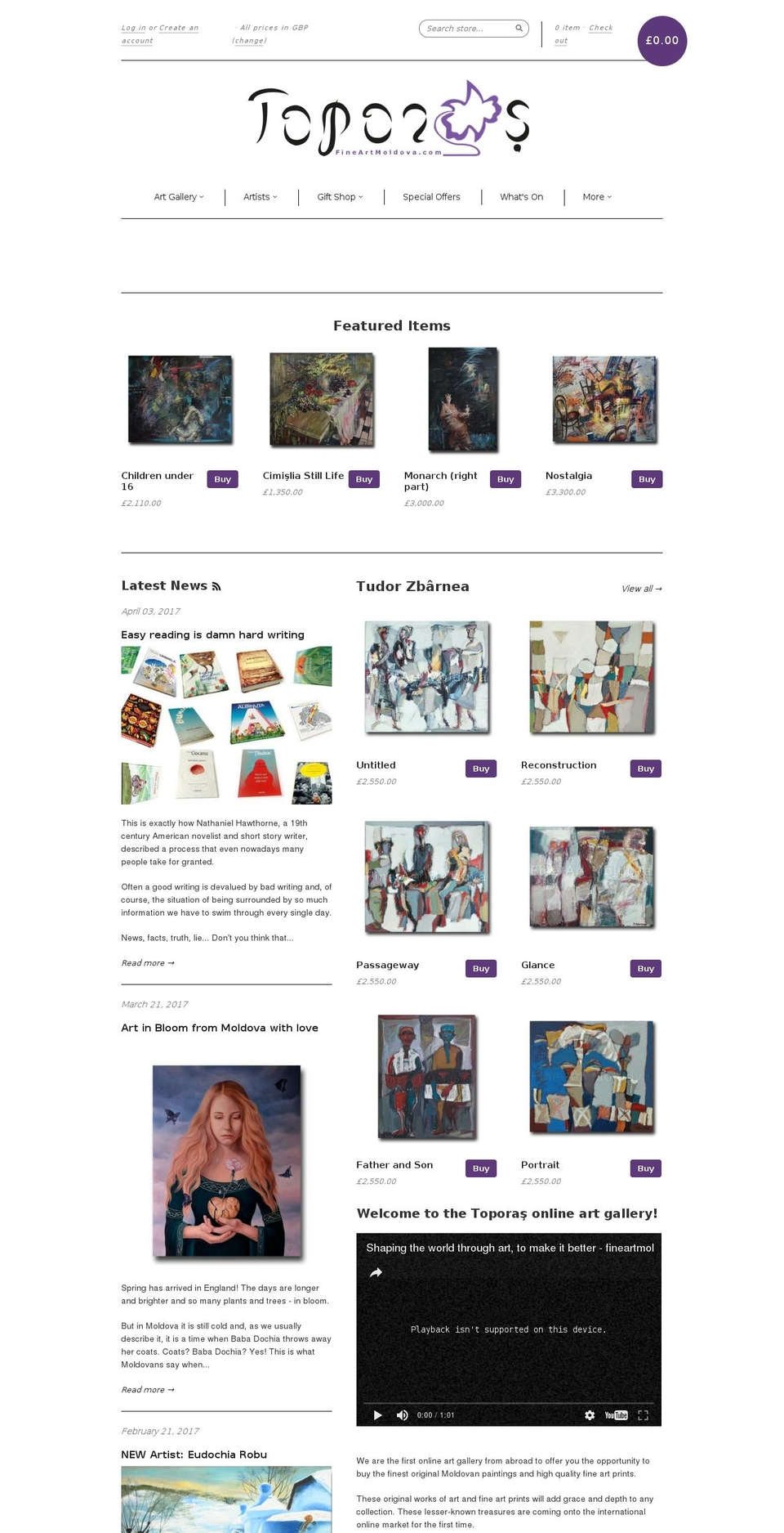 fineartmoldova.com shopify website screenshot