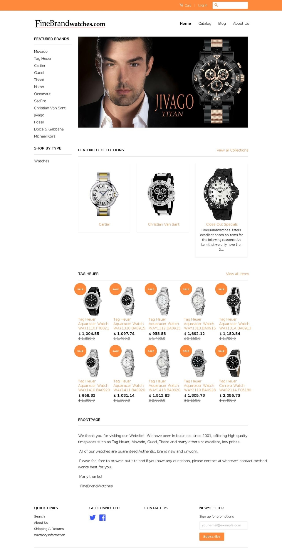 finebrandwatches.com shopify website screenshot