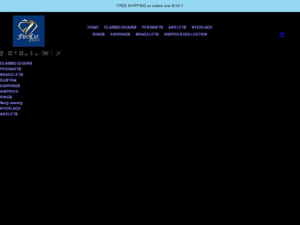 finecutjewelz.com shopify website screenshot