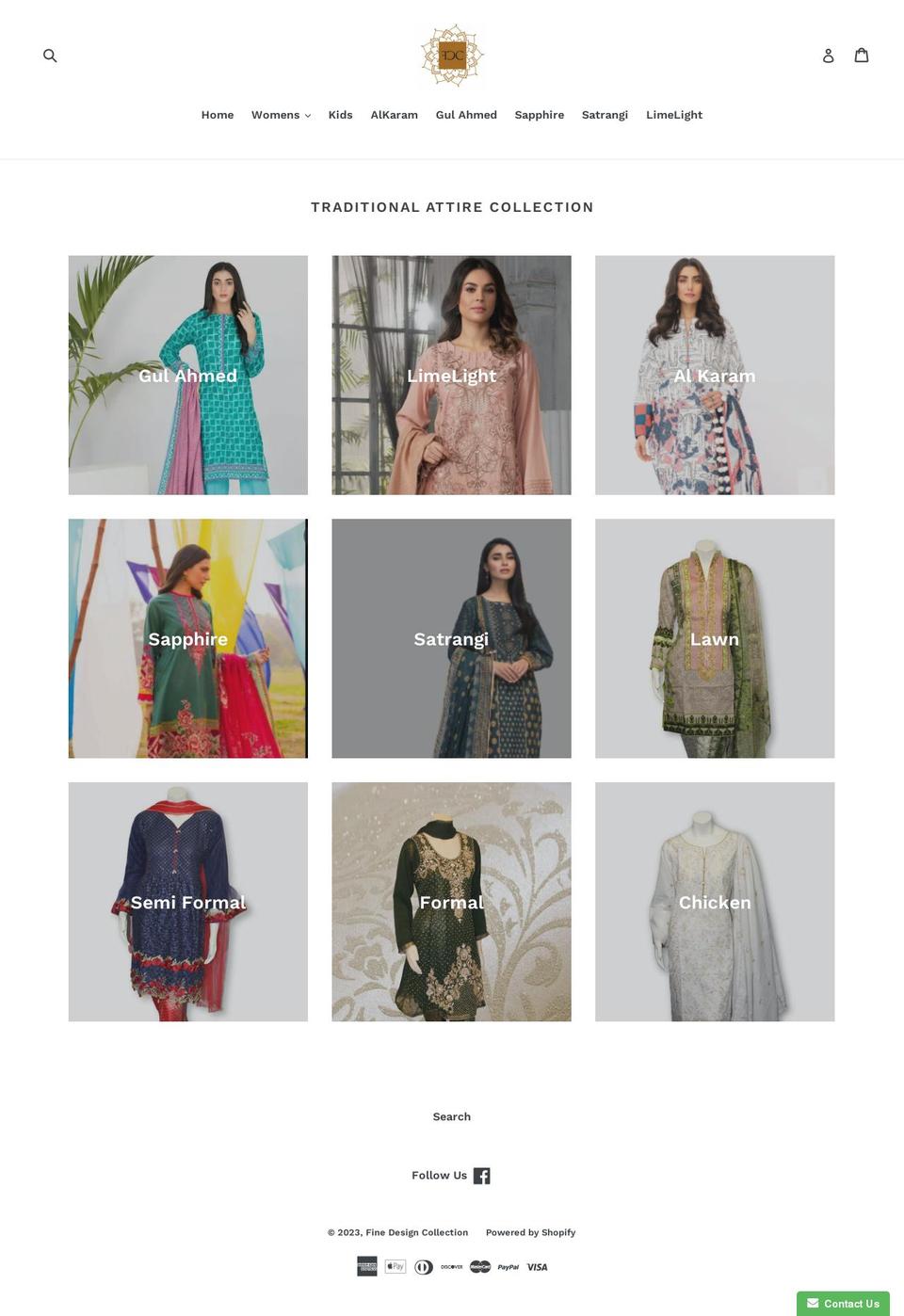 finedesigncollection.com — Shopify storefront screenshot