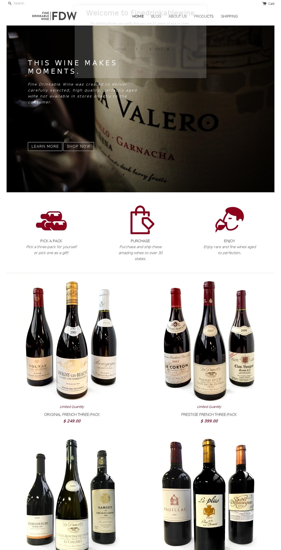 finedrinkablewine.com shopify website screenshot