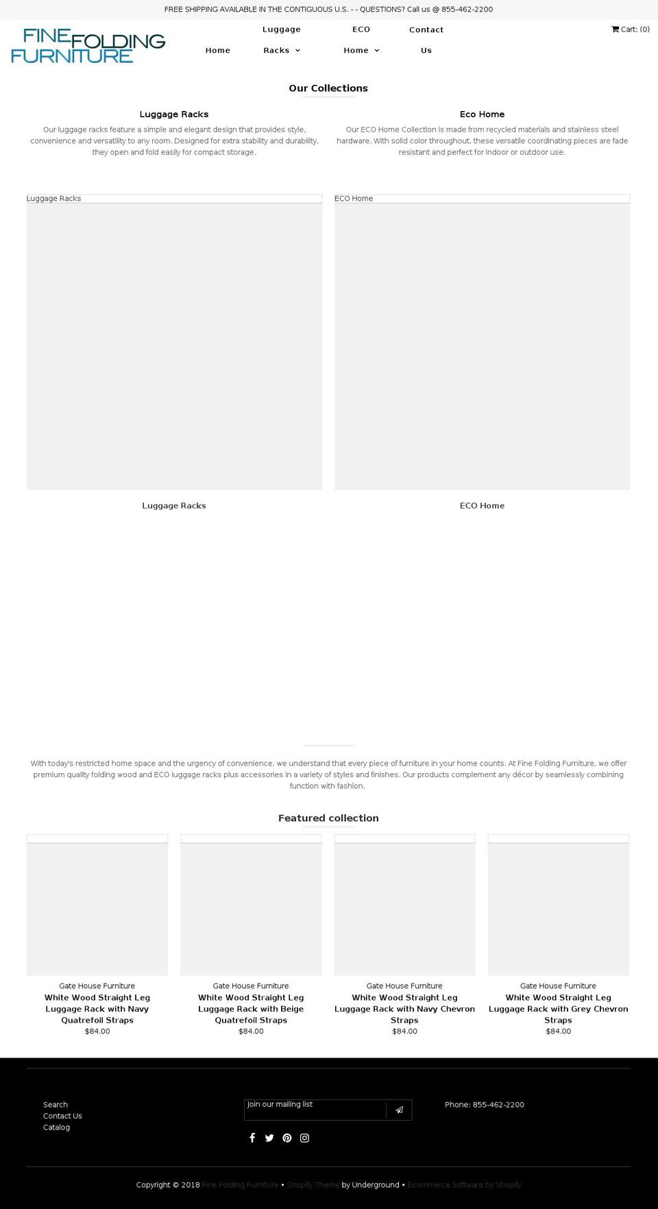 finefoldingfurniture.com — Shopify storefront screenshot