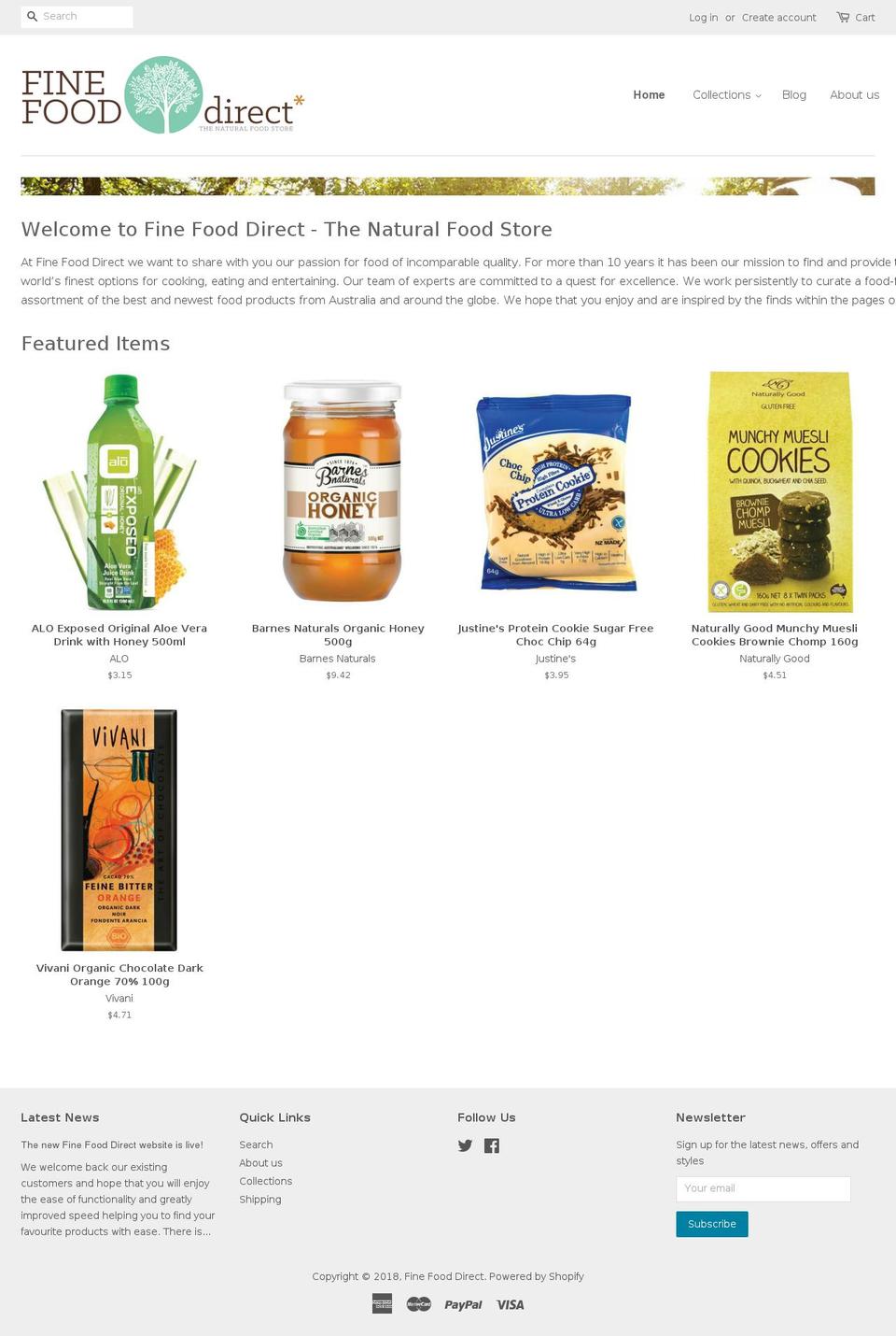 finefooddirect.com.au shopify website screenshot