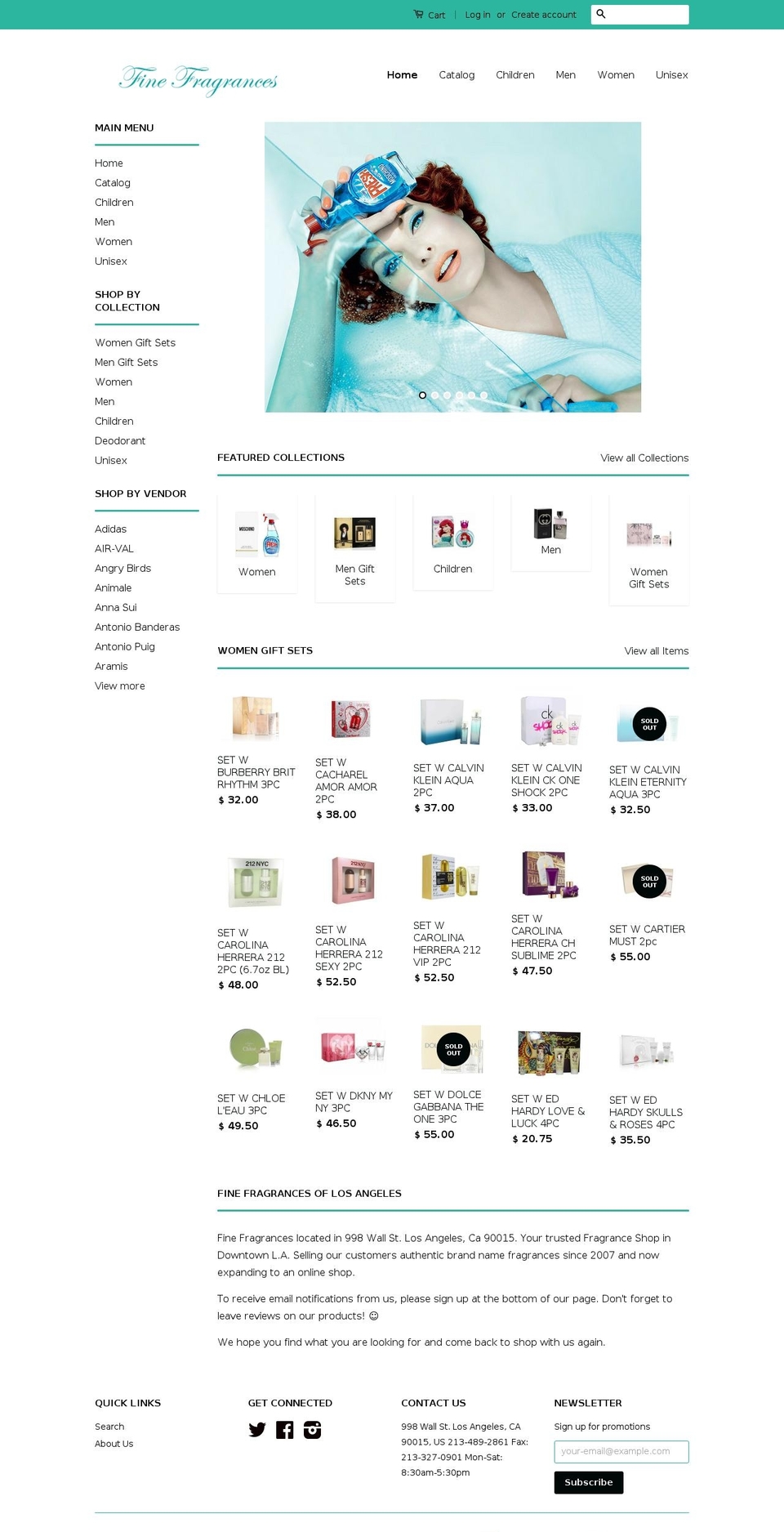 finefragrances.net shopify website screenshot