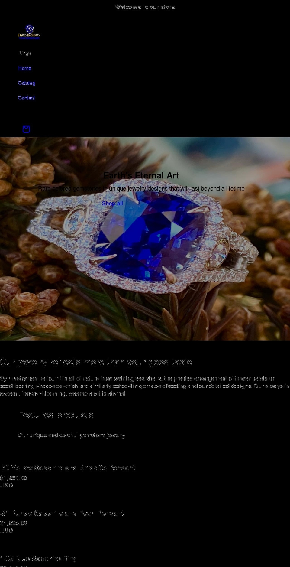 finegems.net shopify website screenshot