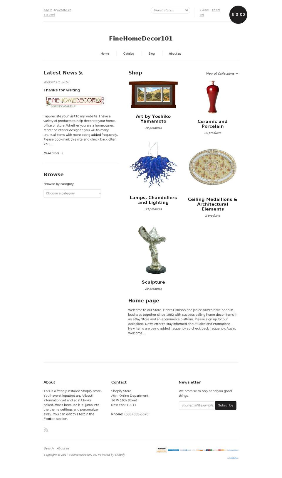 finehomedecor101.com shopify website screenshot