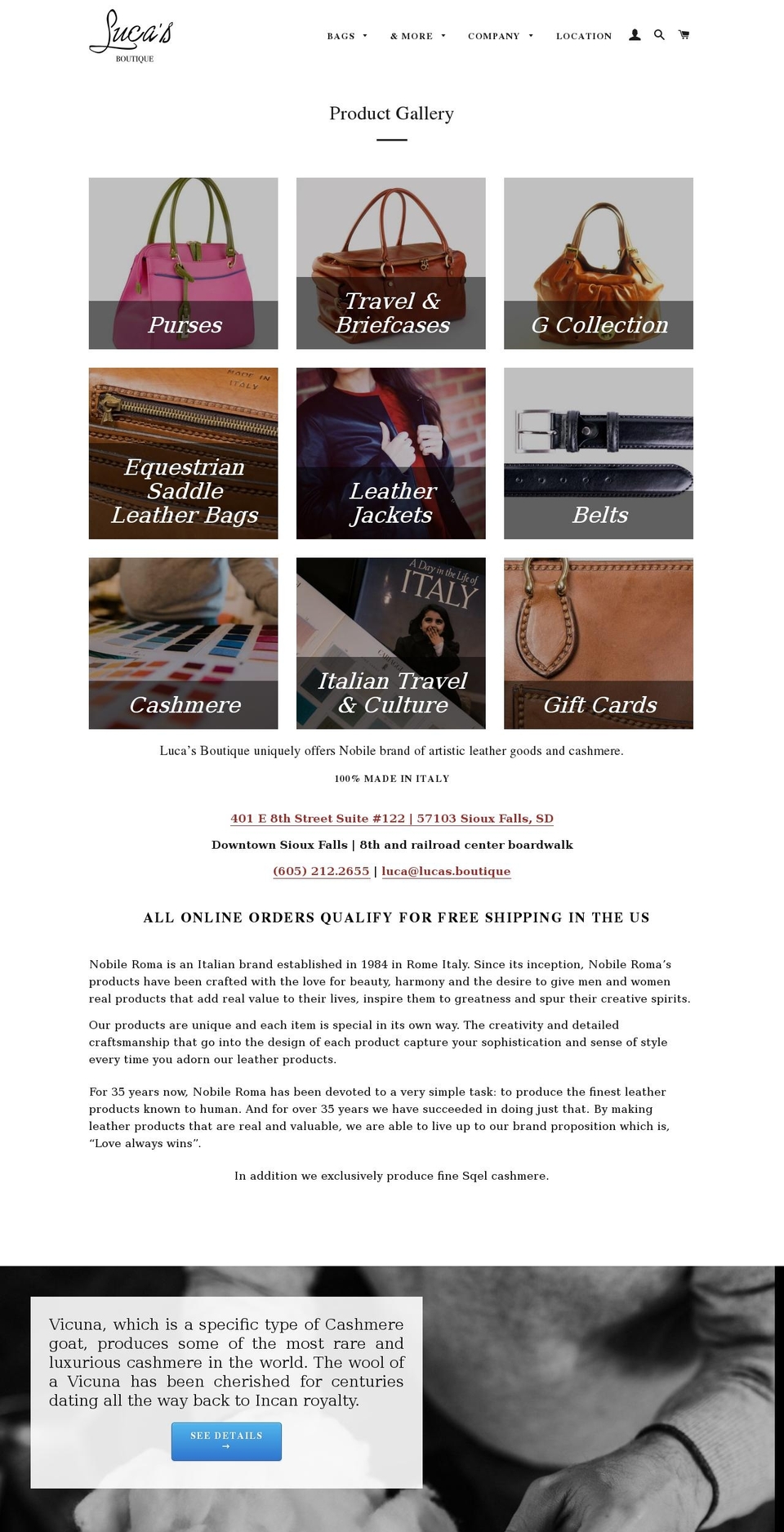 fineitalianstyle.com shopify website screenshot