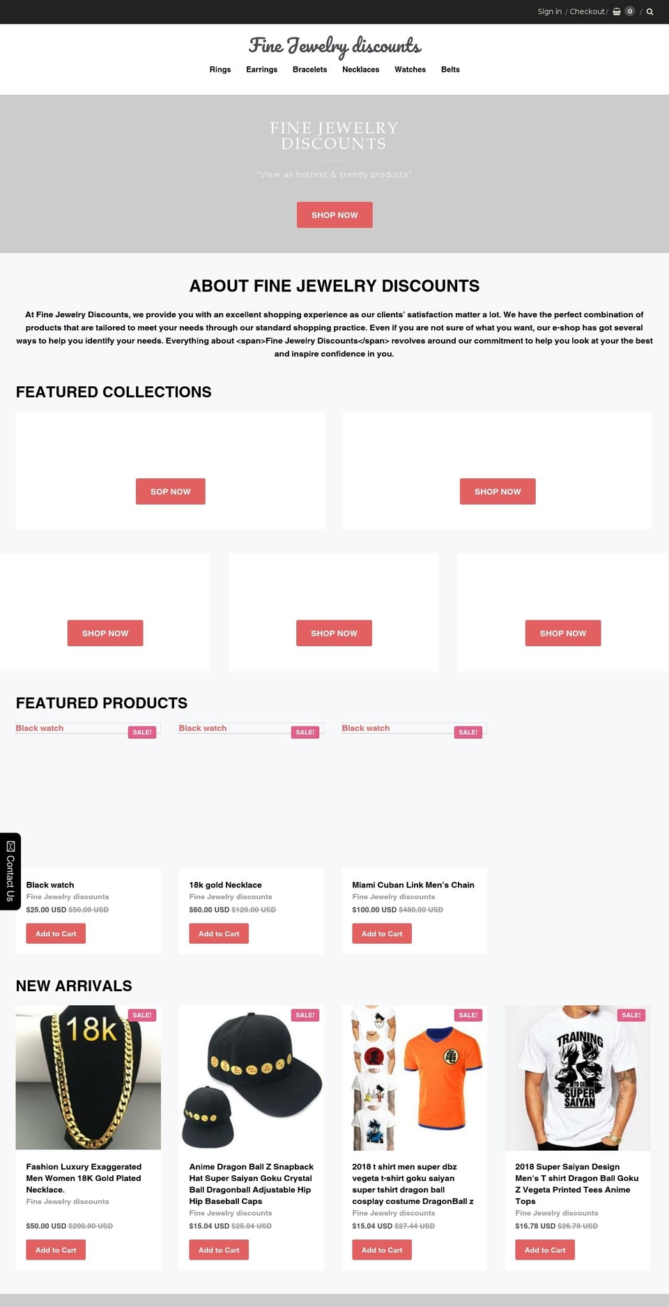 XEE CREATIVES Shopify theme site example finejewelrydiscounts.com